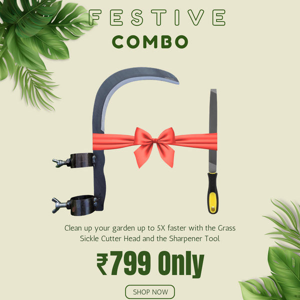 Festive Combo - Grass Sickle Cutter Head + Sharpener Tool