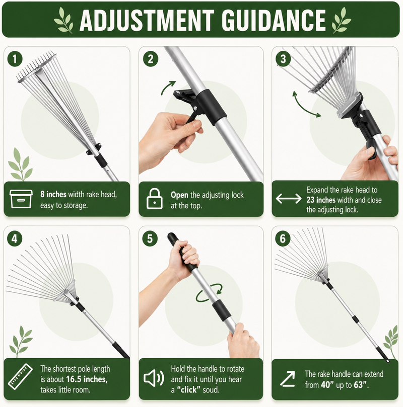 Adjustable Leaf Rake