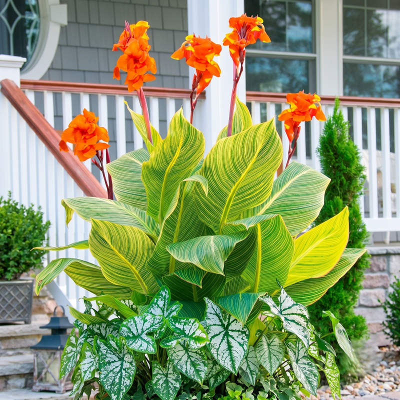 Variegated Canna Lily